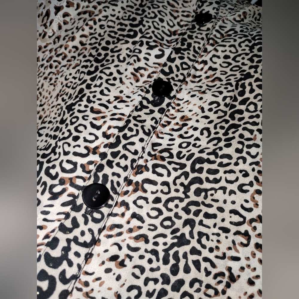Maggie Barnes Vintage Leopard Print Women's Top 3x - Picture 6 of 9